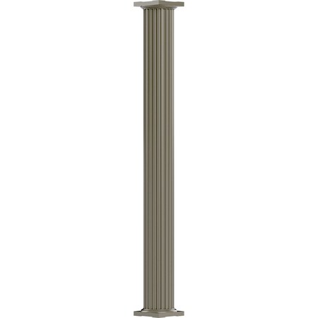 Ekena Millwork 6" x 10' Endura-Aluminum Column, Round Shaft (Load-Bearing 20,000 lbs), Non-Tapered, FLuted EA0610ANFSDTUTU